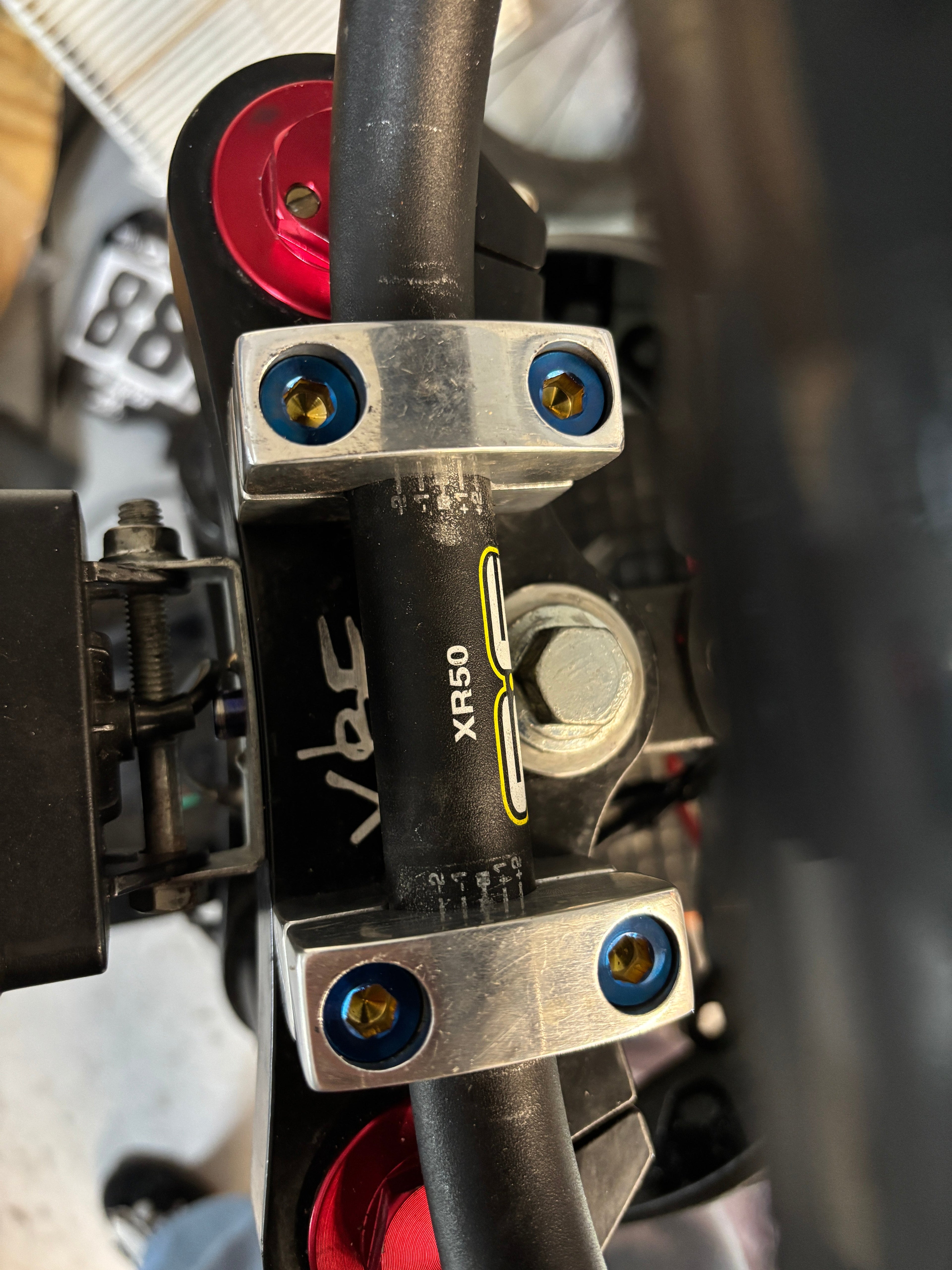 Triple Clamp Bar Mount Titanium Bolts!